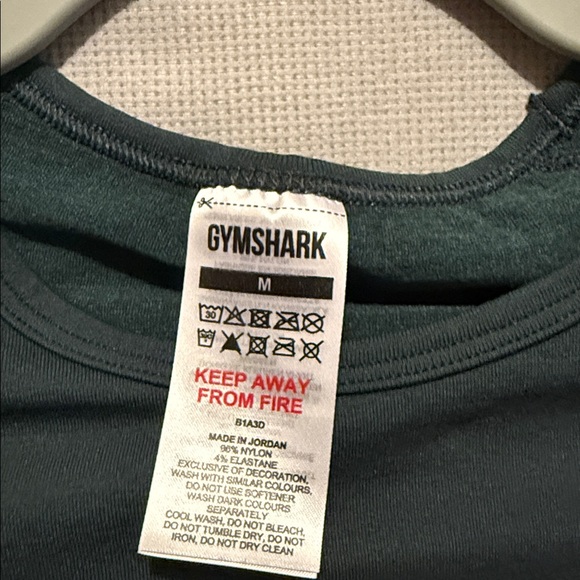 Gymshark Forest Green Vital Seamless Long Sleeve Crop Top Size Medium - Picture 3 of 4